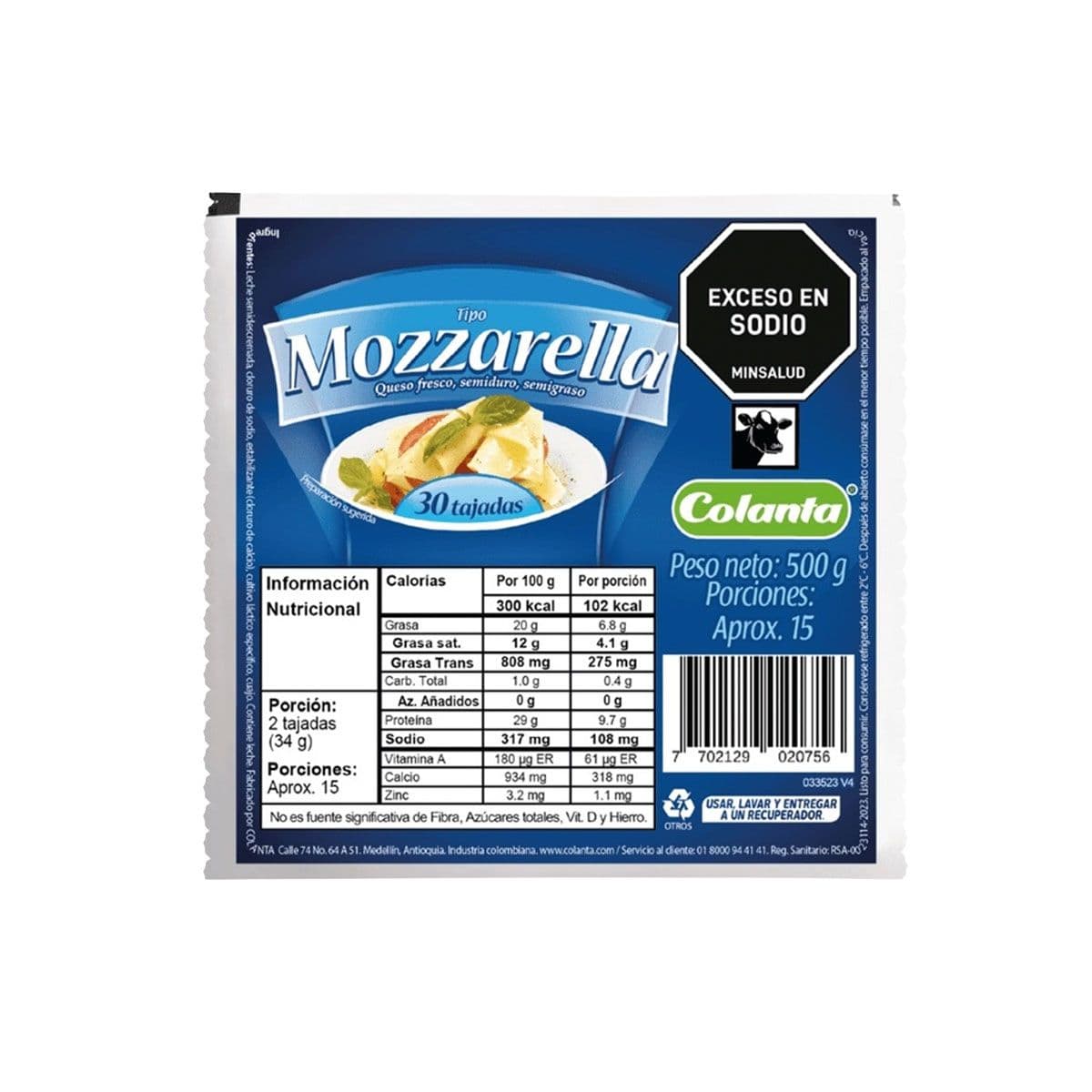 Queso Mozzarella 250g